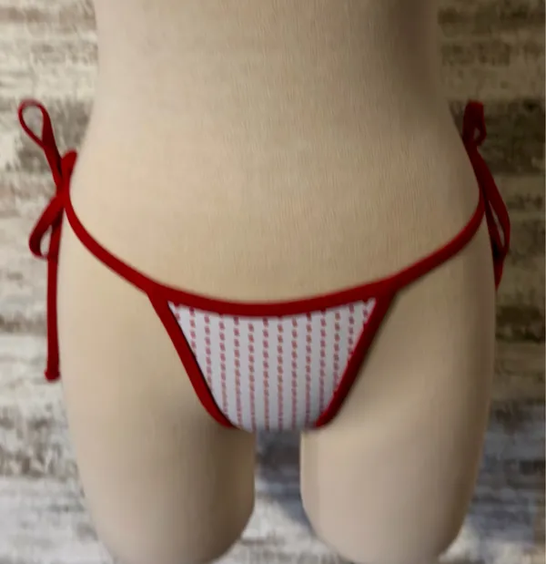 Boutique White Bikini with Red Polka Dots - Image 3