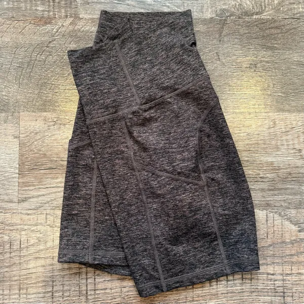 Aerie Offline Purple/Black Biker Shorts With Side Pockets Small Activewear Soft - Image 3