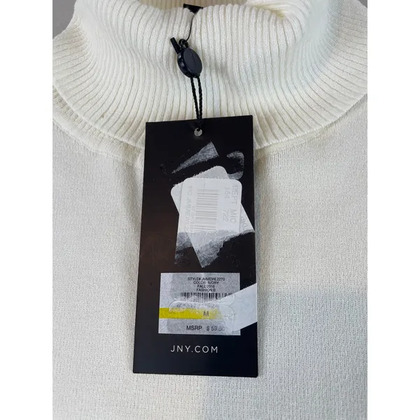 Jones New York Sweater Size M Cream Turtleneck Soft Knit Classic Pullover NWT - Image 2