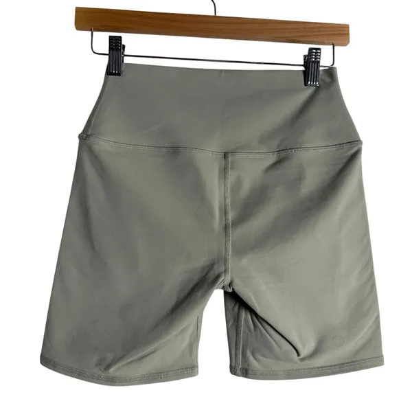 Alo Yoga Airbrush 5” Sage Green High Waist Biker Athletic Workout Shorts S - Image 9