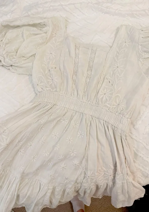 Love Shack Fancy mini white dress - Image 4