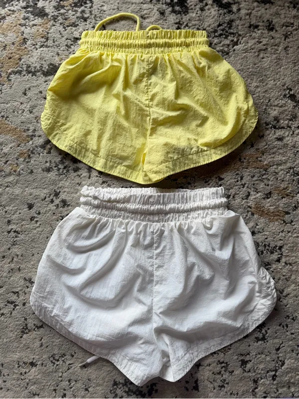 Forever 21 Yellow & White Elastic Waist Athletic Shorts Duo - Image 6
