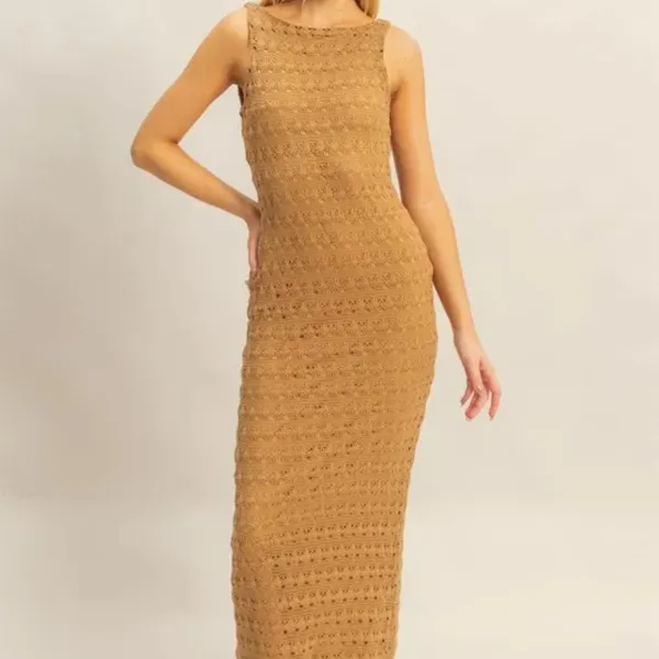 ✨NWT‎ HYFVE Sleeveless Crochet Open Back Maxi Dress - Image 5