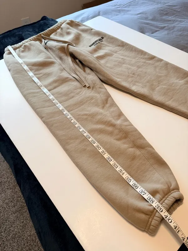 Fear of God Essential fleece Sweatpants color beige, straight leg size M Unisex - Image 5