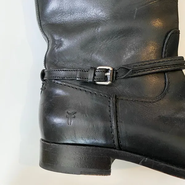 Frye Melissa Seam Harness Boots Black Size 7.5B - Image 8