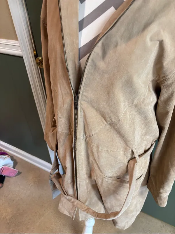 Together Tan Hooded Trench Coat Size L - Image 2