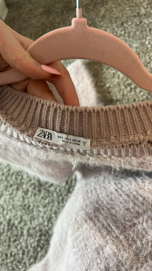 Zara Pink Fuzzy Sweater - Image 3