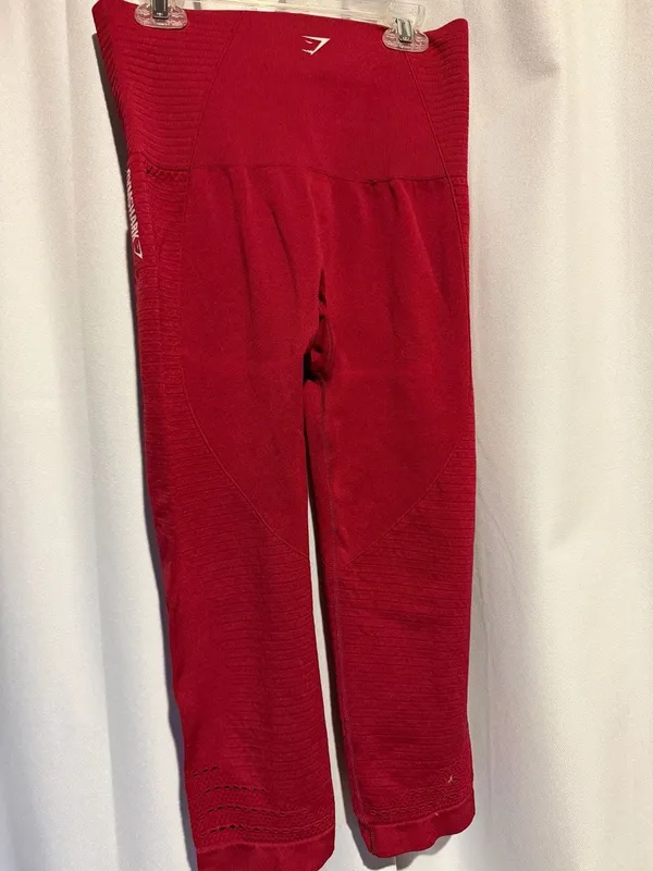 Gymshark Energy Seamless Cropped Leggings Red - Image 6