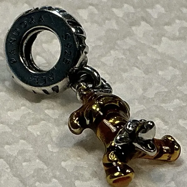 Pandora Disney Winnie the Pooh Tigger Dangle Charm 792213C01 S925 - Image 3