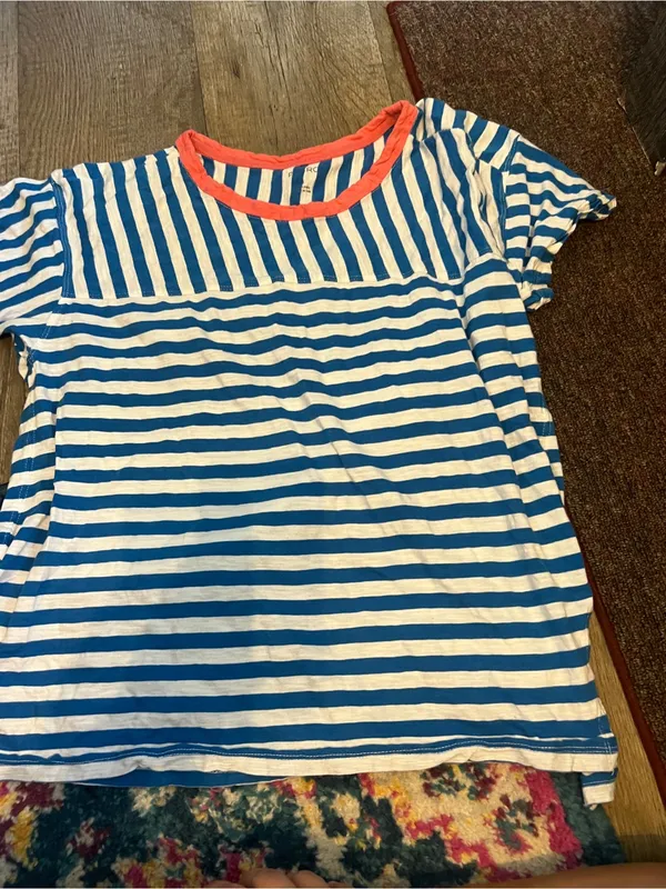 Pilcro medium blue and white striped top - Image 2