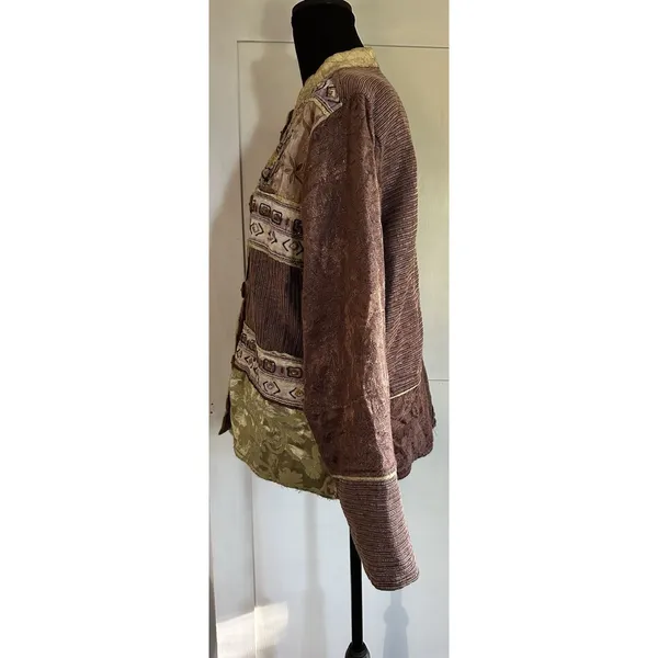 Original RETRO Brand Vintage Boho Tapestry Beaded Accent Jacket Blazer Size M - Image 2