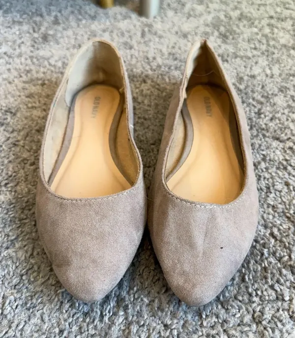 Old Navy Taupe Suede-Look Pointed Toe Flats - Image 2