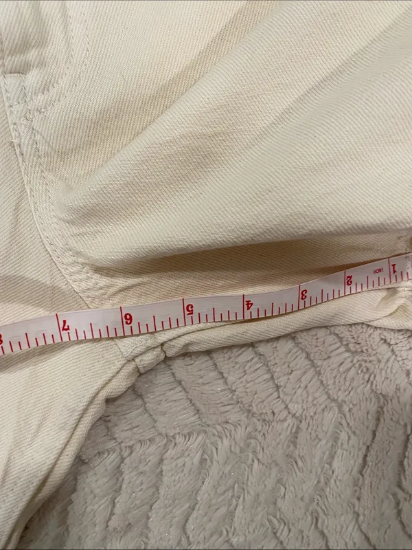 Primark Cream Drawstring Cotton Shorts size 4 - Image 8