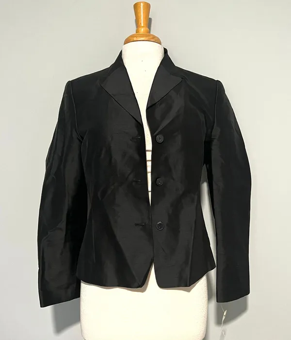 Talbots NEW NWT Black Pure Silk Vintage Blazer Jacket - Image 5