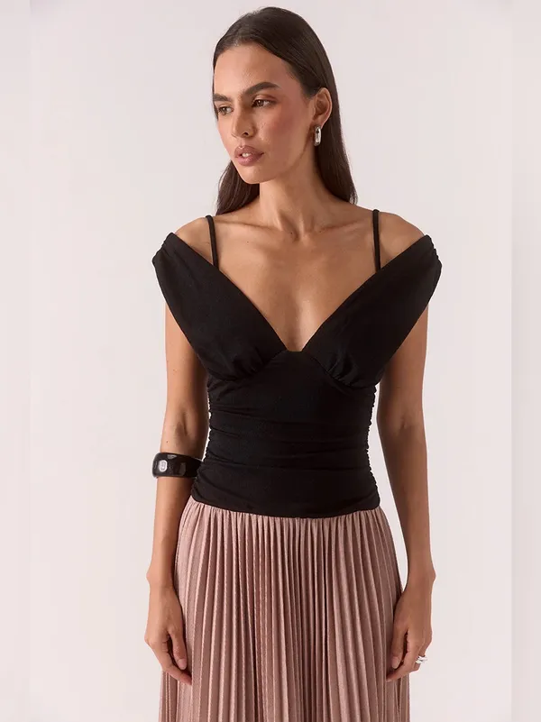 Sovere Studio Dione Knit Maxi Dress Black Mocha Size Small NWT - Image 3