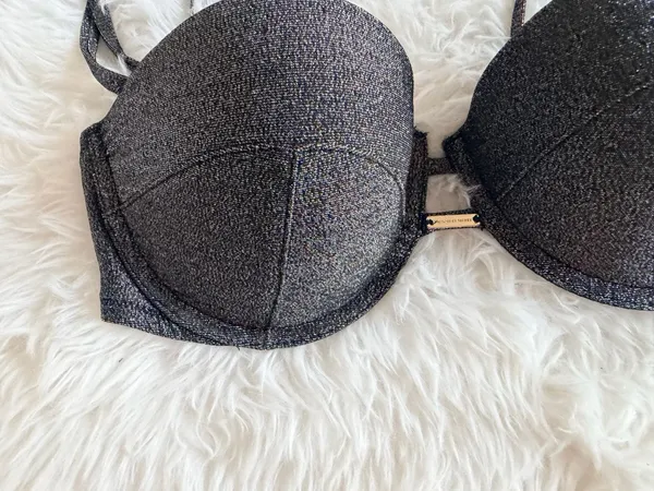 Victoria's Secret Shimmer Metallic Bikini Swim Top 34C - Image 2
