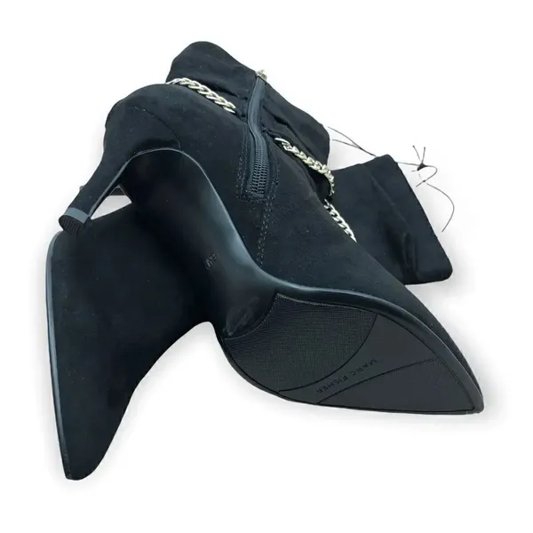 Marc Fisher black with gold metal chain detail booties size 6 - Image 5