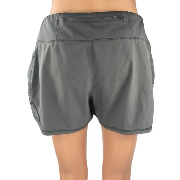 Athleta Women's Gray Mid Rise Activewear Fitness Workout Running Shorts Size S - Image 3