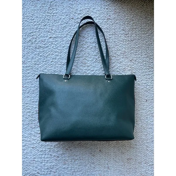 Coach Gallery Tote‎ Crossgrain Leather Shoulder Bag Purse 79608 Dark Teal - Image 2