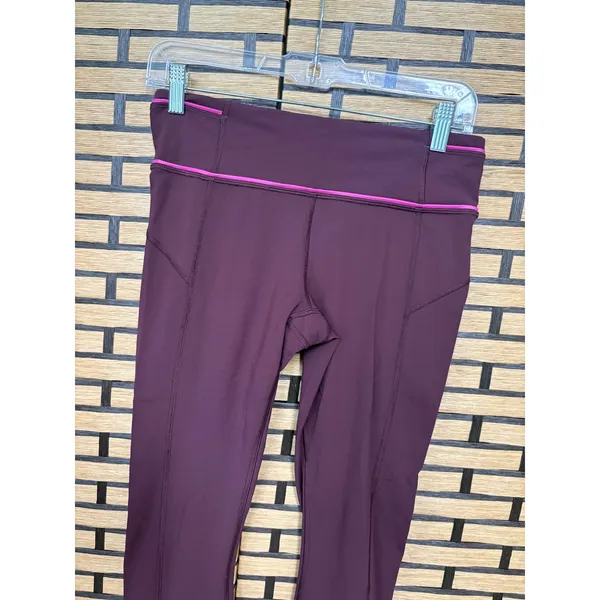 Lululemon Burgundy Leggings‎ Size 6 - Image 3