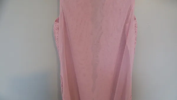 Victoria's Secret lacey illusion top mesh sexy lingerie bodysuit in pink. - Image 9