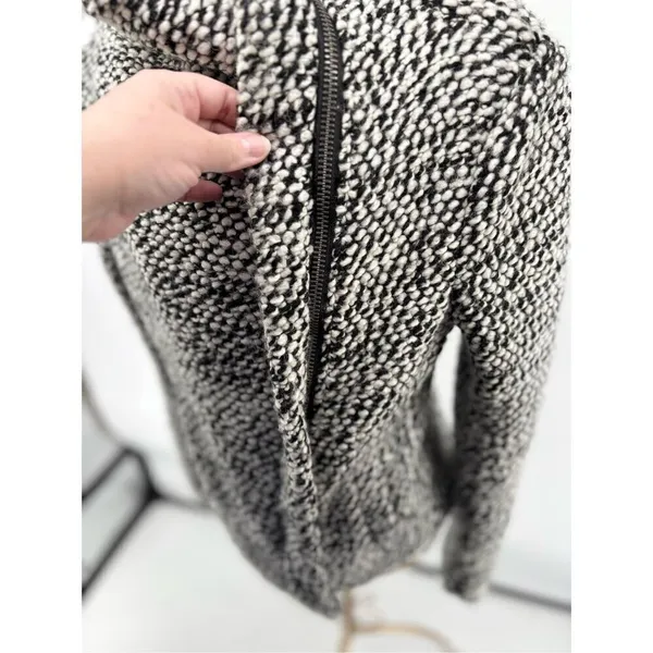 Blank NYC Boucle Knit Motorcycle Moto Jacket Black White Women’s Size XS - Image 7
