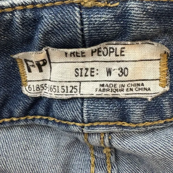 Free People Blue Flare Mid Rise Stretch Denim Jeans Boho Size 30 Womens - Image 5