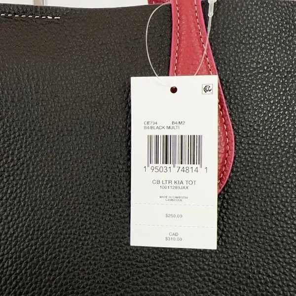 NWT Coach Kia Leather Tote In Colorblock‎ - Image 4