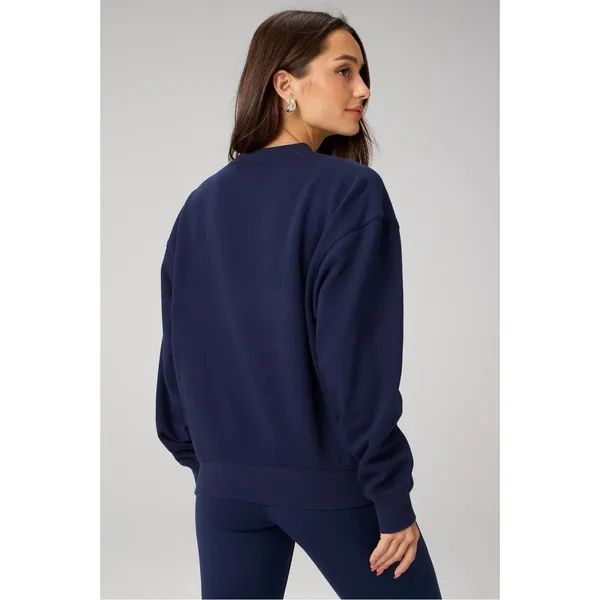 Fabletics Navy‎ Blue Cozy Fleece Crewneck Sweatshirt Small - Image 2
