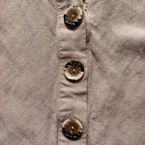 Philosophy Shirt Women's Size L‎ 55% Linen Beige Short Sleeves with ties Boho - Image 6