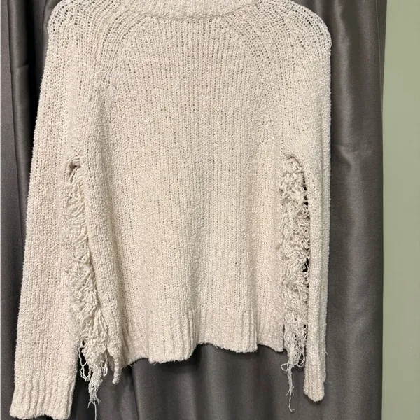 Madewell Ivory Fringe Detail Sweater - Image 6