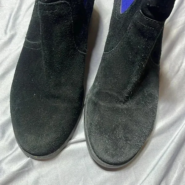 Sperry Black Suede Heeled Ankle Boots Women 9M Classic Neutral Block Heel‎ - Image 7