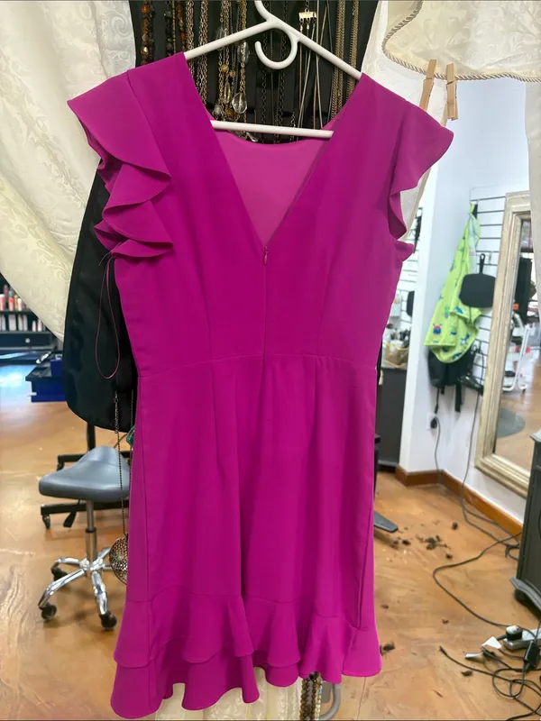 TCEC Fuchsia Ruffle Sleeve Mini Dress - Image 3