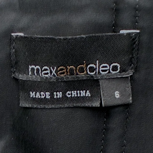 Max and Cleo Pleated‎ Bow Sateen Sheath Cocktail Dress Black Chic Size 6 - Image 6