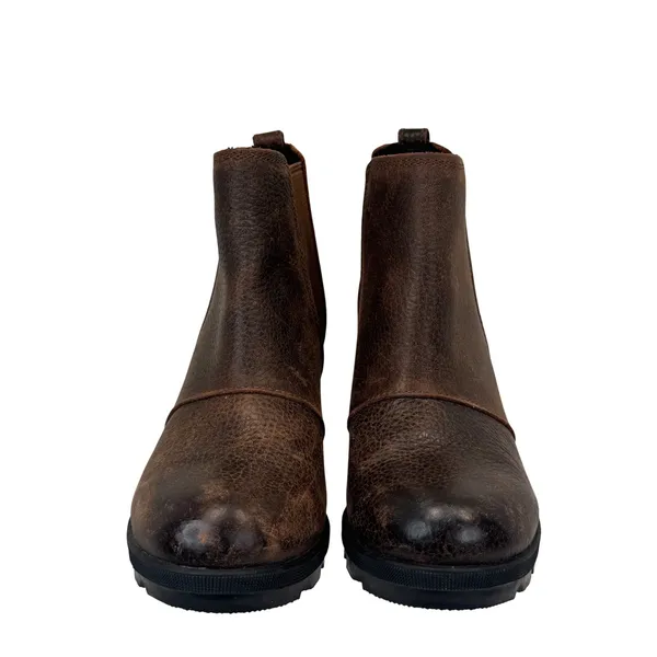 Sorel Joan of‎ Arctic Wedge II Chelsea Boot Leather Brown Burnt Henna Womens 7 - Image 7