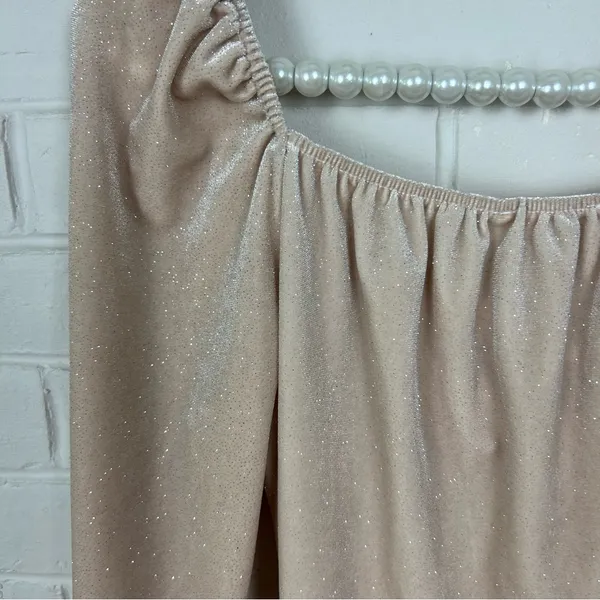 Altar’d State Nude Velvet Shimmer Body-con Long Sleeve Dress Size M - Image 7