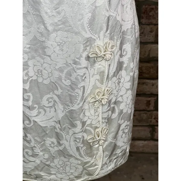 dress bodycon cream satin square neck 1990s - Image 2