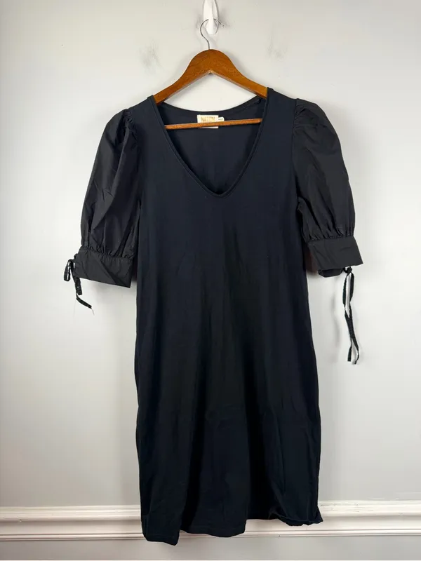 Nation LTD Mirrim Dress Black Minimal Capsule Short Puff Sleeves size medium - Image 2