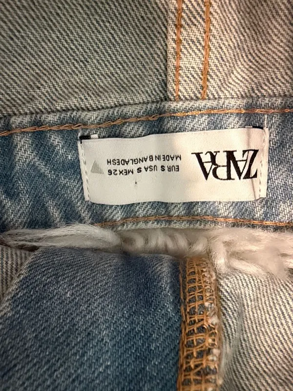 ZARA Light Blue Denim Mini Shirt with Straps size S brand new length 10” - Image 3