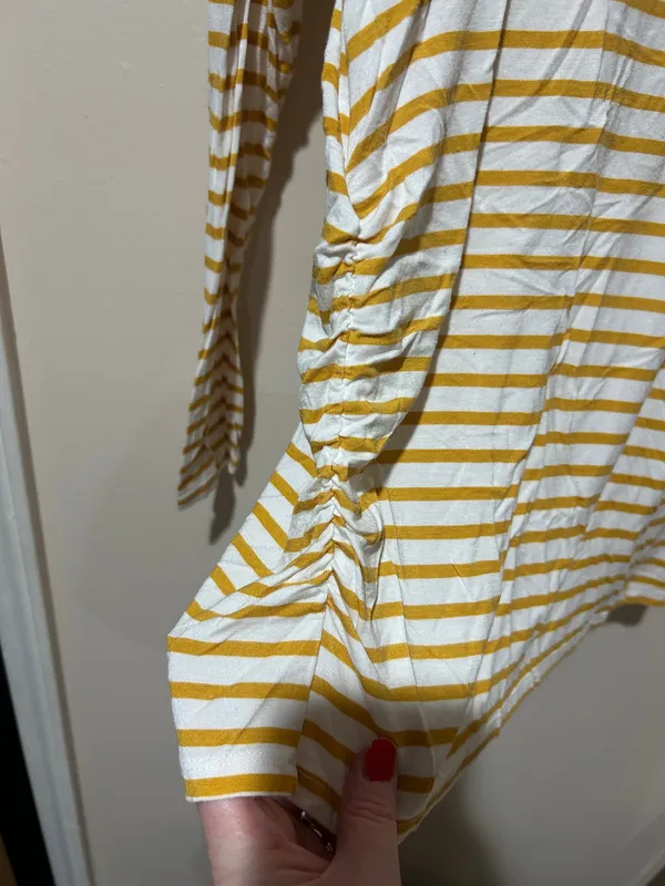 Aglow Yellow and White Striped Maternity Top - Image 2