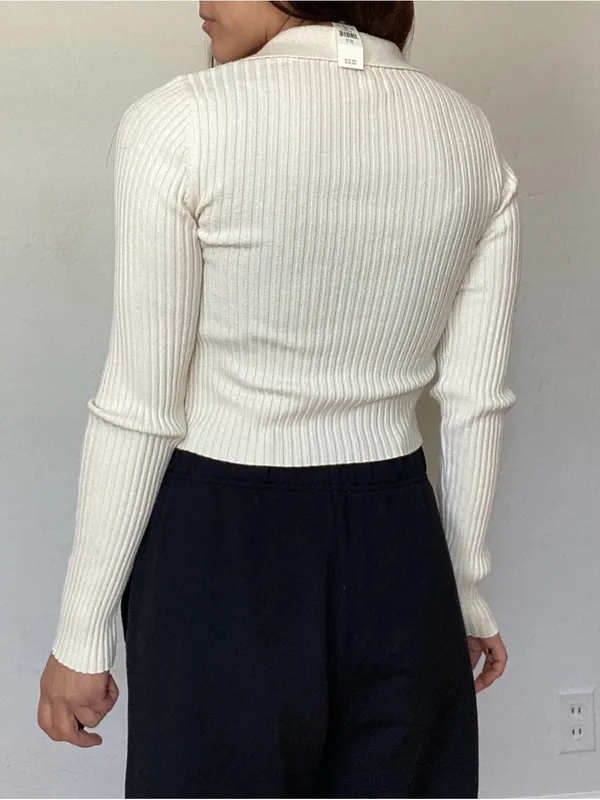 Aerie ribbed cropped cardigan top - Image 4