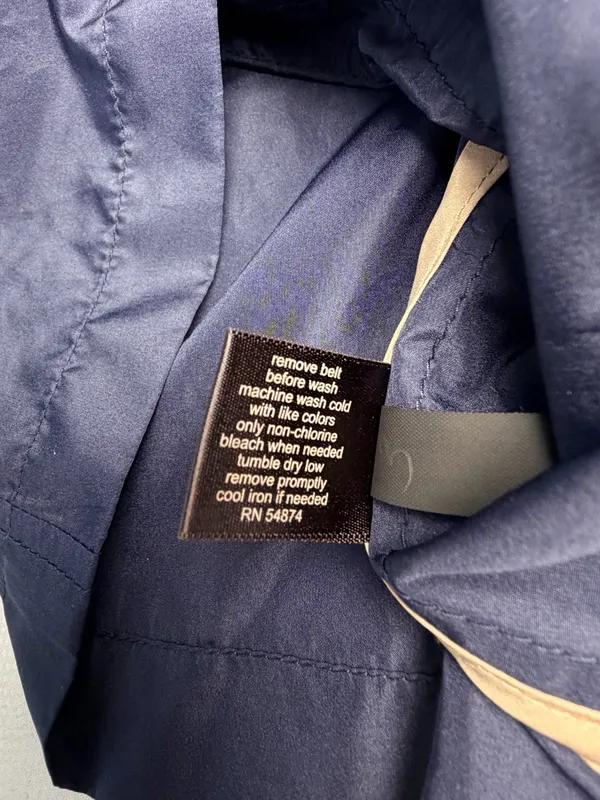 The Limited Womens S Navy Blue Utility Rain Jacket Hooded Lightweight Cargo Coat - Image 8