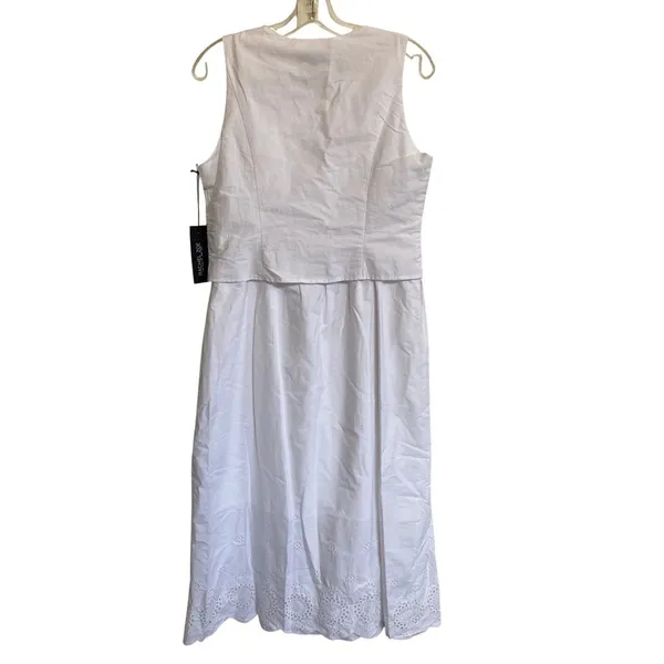 Rachel‎ Zoe White Crochet Lace Midi Dress Sleeveless NWT Small Boho Cottagecore - Image 3