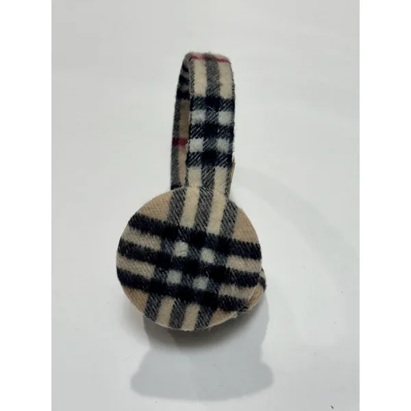 Burberry London Nova Check Cashmere Earmuffs Beige Black One Size - Image 7
