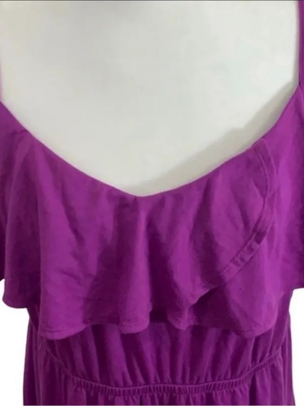 Pure Energy Purple Spaghetti Strap Ruffle Maxi Dress - Image 4