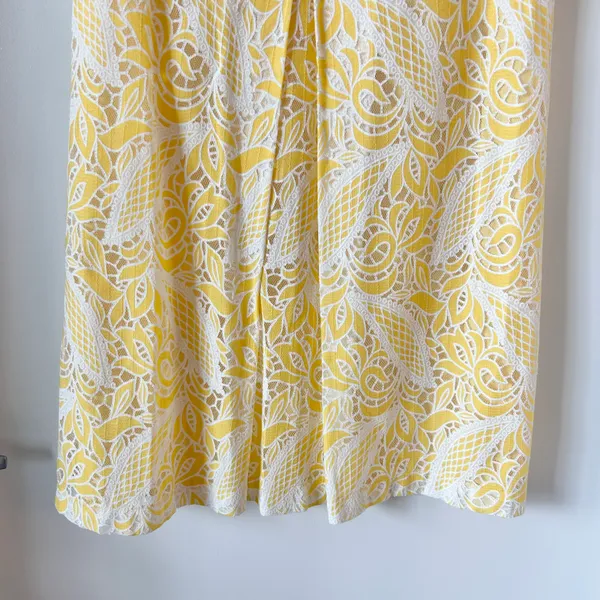 Loft Yellow Crochet Lace Sheath Sleeveless Summer Dress Size 2 NWOT - Image 3