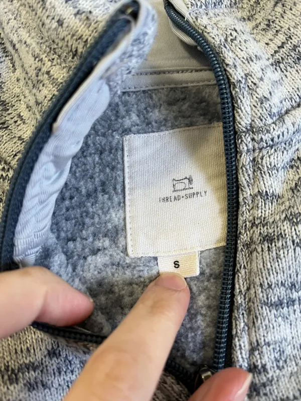 Blue and White Quarter Zip Size M - Image 2