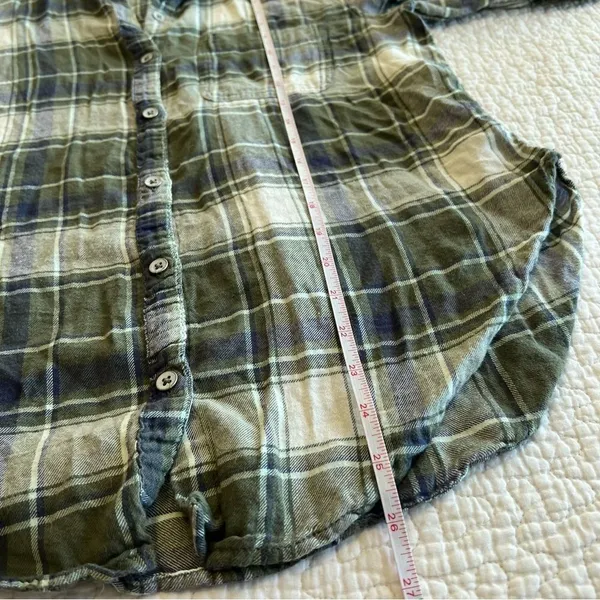 ✨ Aerie Women’s Green Plaid Button Down Shirt XS‎ - Image 9