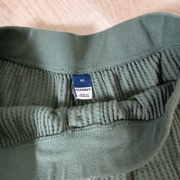 Old Navy Olive Green Waffle Knit Lounge Set - Image 3