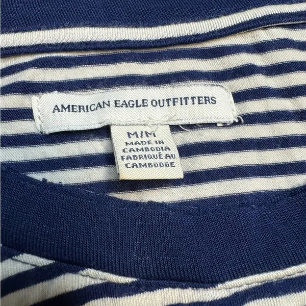 👕 American Eagle Navy White Striped Tank Top Women’s Medium‎ 👕 - Image 2